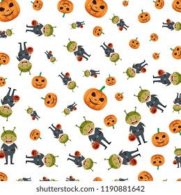 boy dressed up as a halloween martian pattern