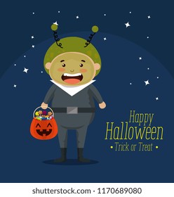 boy dressed up as a martian