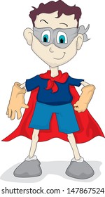 Boy dresses as a superhero