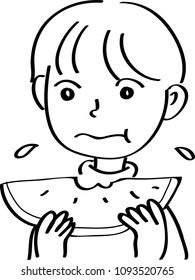 boy eat watermelon