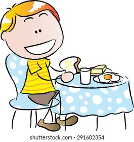 boy eating breakfast