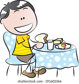 boy eating breakfast