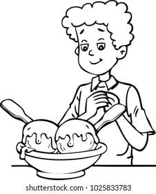 boy eating ice cream