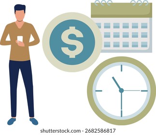Um menino gerencia eficientemente seu salário mensal orçando despesas, economizando e investindo sabiamente, garantindo estabilidade financeira e crescimento. 