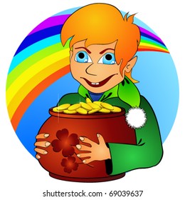 Boy elf and treasure