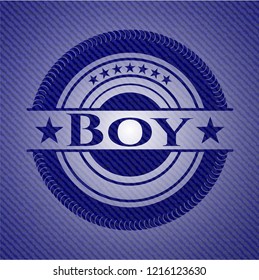 Boy emblem with jean high quality background