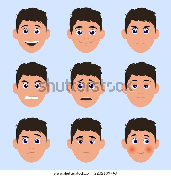 Boy Emotions Vector Sketch Feel Face Stock Vector (royalty Free 