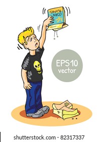 boy with an empty pack