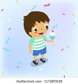 Boy enjoying ice cream