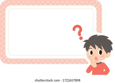 boy expression and emotions frame,illust means question and ask