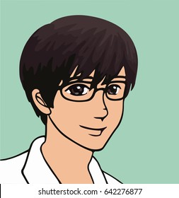 A boy with eyeglasses / Vector