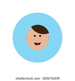 boy face avatar on blue background