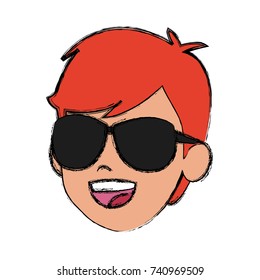 Boy face cartoon