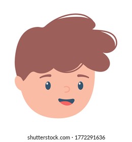 personaje de caricatura de cara de niño diseño aislado de icono ilustración de fondo blanco