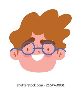 boy face cartoon character isolated icon design white background vector illustration