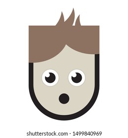 Boy face cartoon flat style vector