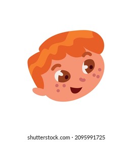 icono de caricatura de cara de niño aislado