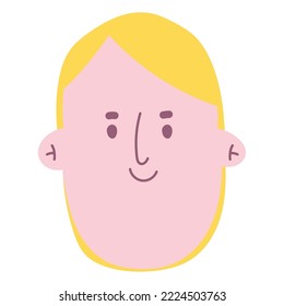 icono de caricatura de cara de niño aislado