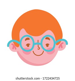boy face character avatar isolated icon on white background vector illustration
