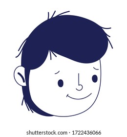 boy face character avatar isolated icon on white background vector illustration
