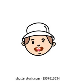 boy face with chocolate graphics design.