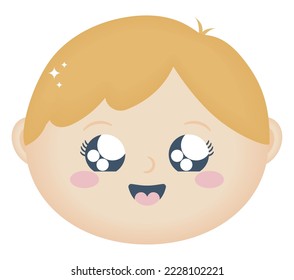 diseño de cara de niño sobre blanco