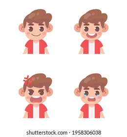 boy face expression set  Premium Vector