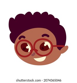 boy face with eyeglasses icon style