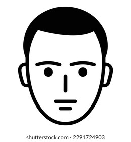 Icono plano de cara del niño aislado en fondo blanco