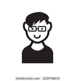 Boy face with glasses icon. Trendy Boy face with glasses logo concept on white background from People collection. Suitable for use on web apps, mobile apps and print media.