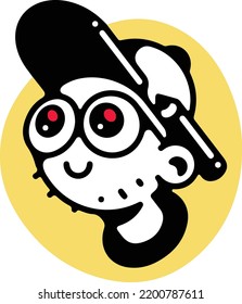 Boy face icon with eps 10