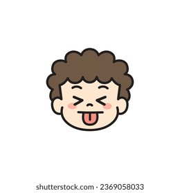 Boy Face Icon Image Sticking Tongue Out