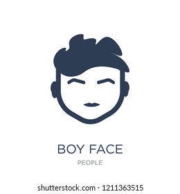 Boy face icon. Trendy flat vector Boy face icon on white background from People collection, vector illustration can be use for web and mobile, eps10