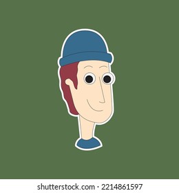 Boy face logo sticker icon business