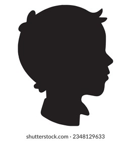 boy face silhouette black with hairs