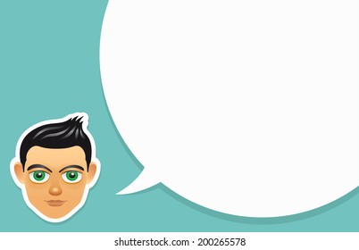 Boy face with speech bubble