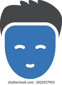boy face vector glyph colour icon