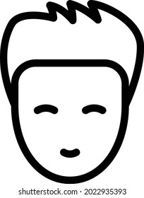 boy face vector thin line icon