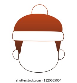 boy faceless with beanie hat in  red  and white