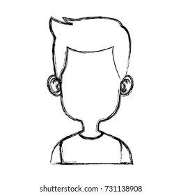 Boy faceless cartoon