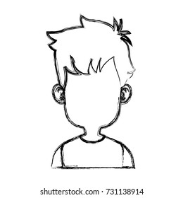 Boy faceless cartoon