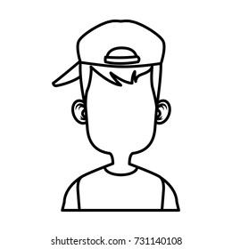 Boy faceless cartoon