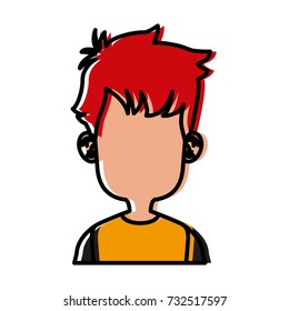 Boy faceless cartoon
