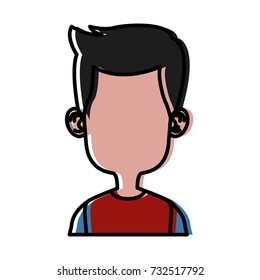 Boy faceless cartoon