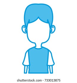 Boy faceless cartoon