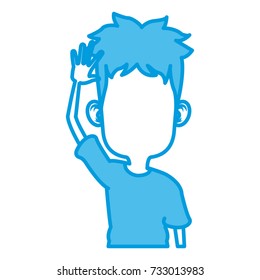 Boy faceless cartoon