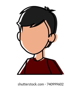 Boy faceless cartoon