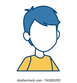 Boy faceless cartoon