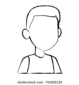 Boy faceless cartoon