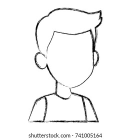 Boy faceless cartoon